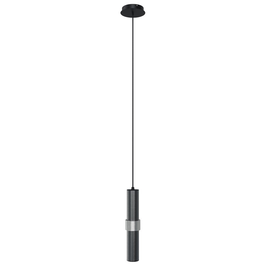 Avenue Lighting Cicada 15in 1-Light Pendant | Art Deco Dark Grey and Knurled Light Grey Aluminum | Kitchen Island & Dining Room | Model HF1080-LDG
