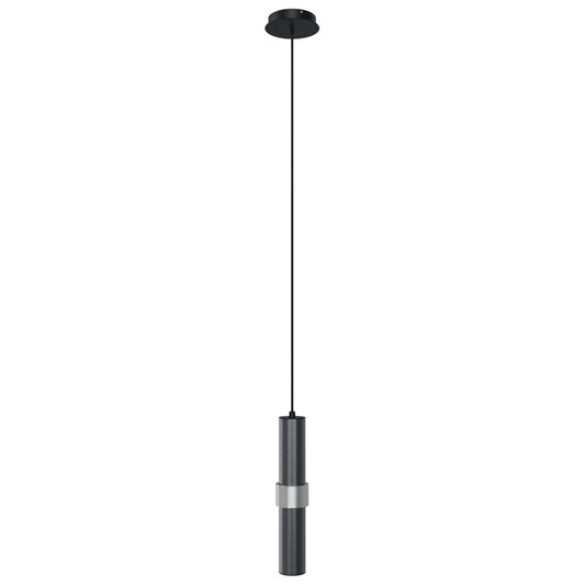 Avenue Lighting Cicada 15in 1-Light Pendant | Art Deco Dark Grey and Knurled Light Grey Aluminum | Kitchen Island & Dining Room | Model HF1080-LDG