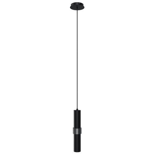 Avenue Lighting Cicada 15in 1-Light Pendant | Art Deco Black and Knurled Black Aluminum | Kitchen Island & Dining Room | Model HF1081-BLK