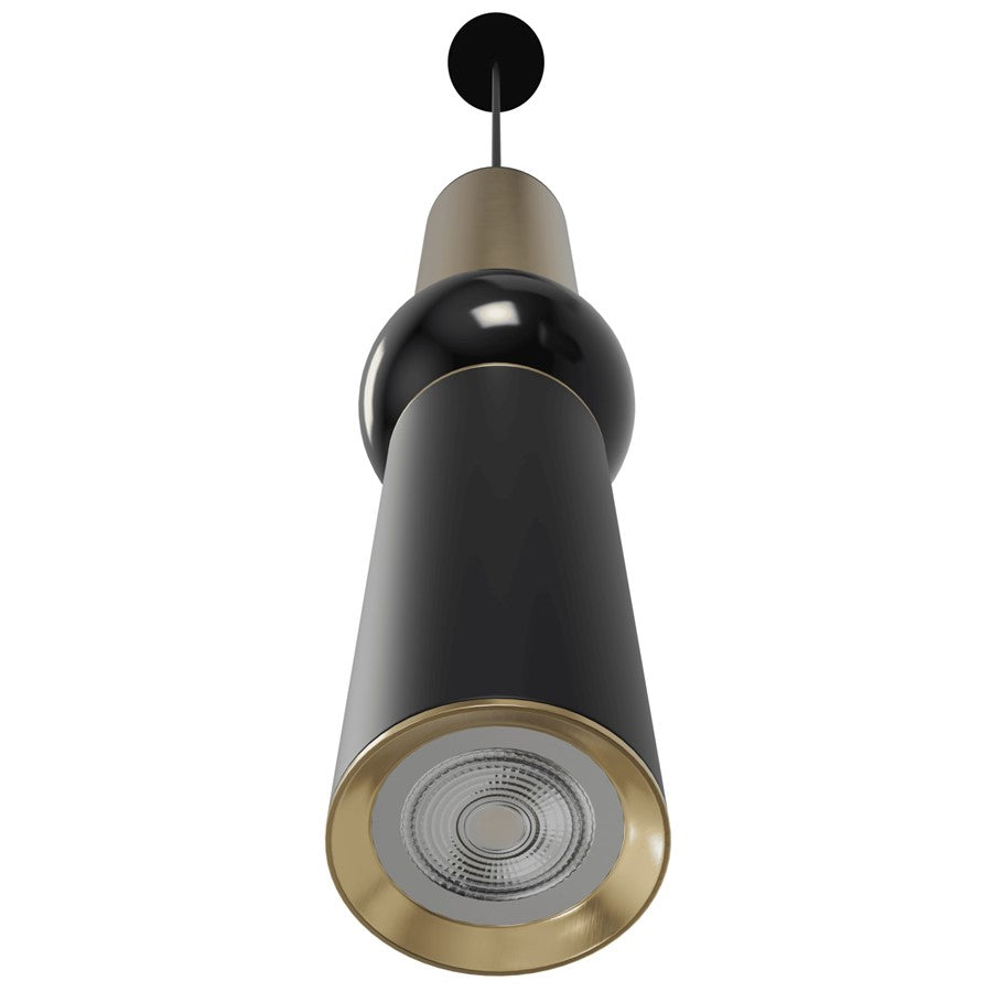 Avenue Lighting Cicada 17in 1-Light Pendant | Art Deco Brushed Brass and Black Aluminum | Kitchen Island & Dining Room | Model HF1091-BB-BK