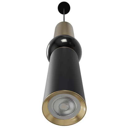 Avenue Lighting Cicada 17in 1-Light Pendant | Art Deco Brushed Brass and Black Aluminum | Kitchen Island & Dining Room | Model HF1091-BB-BK