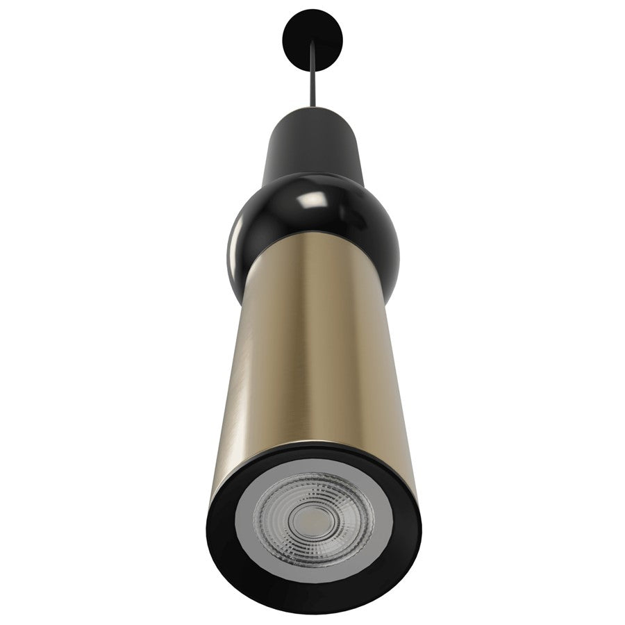 Avenue Lighting Cicada 17in 1-Light Pendant | Art Deco Black and Brushed Brass Aluminum | Kitchen Island & Dining Room | Model HF1091-BK-BB