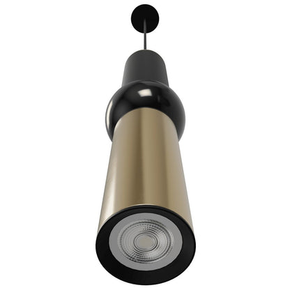 Avenue Lighting Cicada 17in 1-Light Pendant | Art Deco Black and Brushed Brass Aluminum | Kitchen Island & Dining Room | Model HF1091-BK-BB