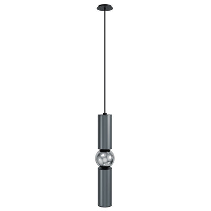 Avenue Lighting Cicada 17in 1-Light Pendant | Art Deco Grey and Chrome Aluminum | Kitchen Island & Dining Room | 4 x 4 x 17 in | Model HF1091-GRY