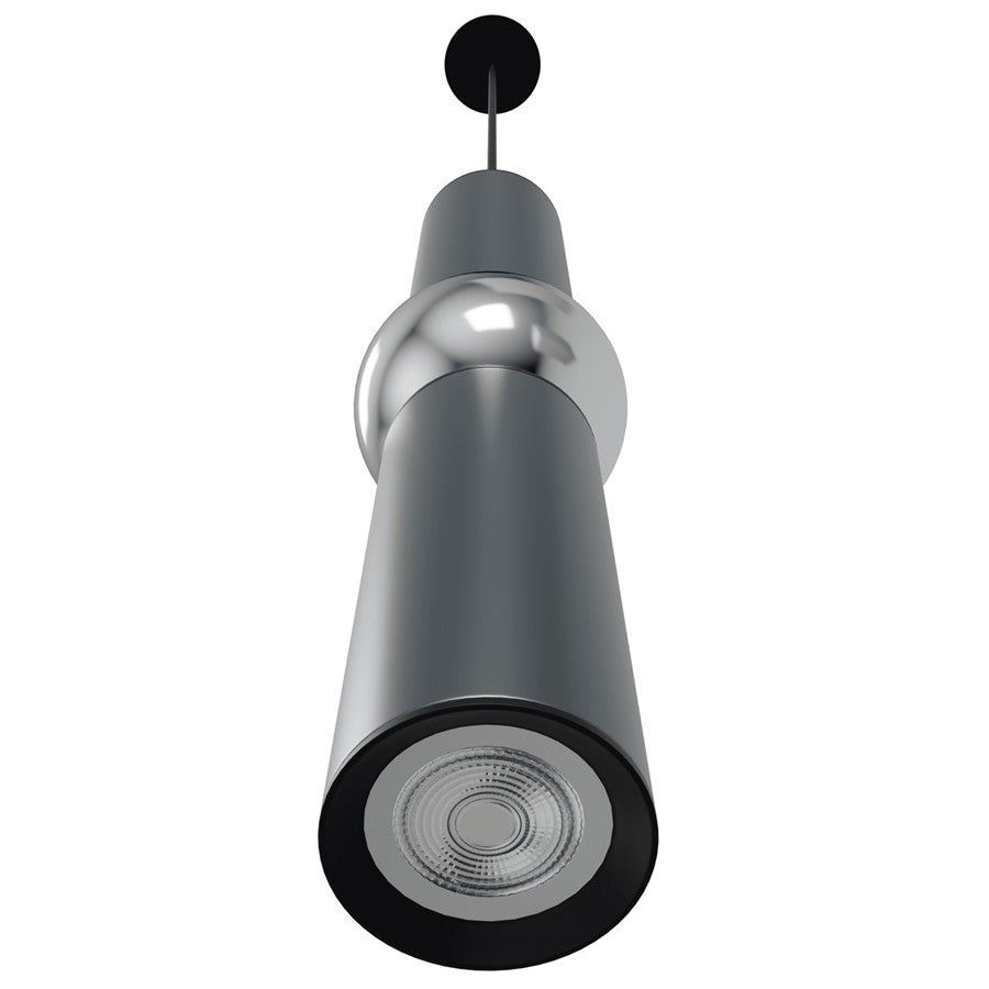 Avenue Lighting Cicada 17in 1-Light Pendant | Art Deco Grey and Chrome Aluminum | Kitchen Island & Dining Room | 4 x 4 x 17 in | Model HF1091-GRY