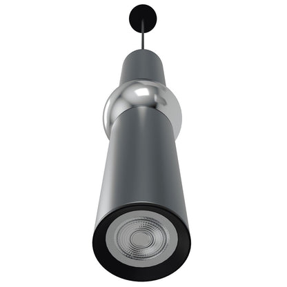 Avenue Lighting Cicada 17in 1-Light Pendant | Art Deco Grey and Chrome Aluminum | Kitchen Island & Dining Room | 4 x 4 x 17 in | Model HF1091-GRY