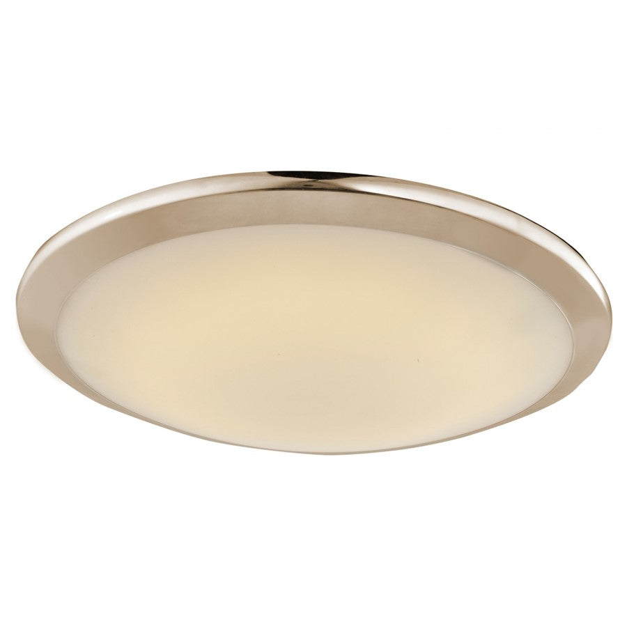 Avenue Lighting Cermack St. 15in 1-Light Flush Mount | Modern Brushed Nickel Steel and Glass | Living Room & Bedroom | Model HF1102-BN