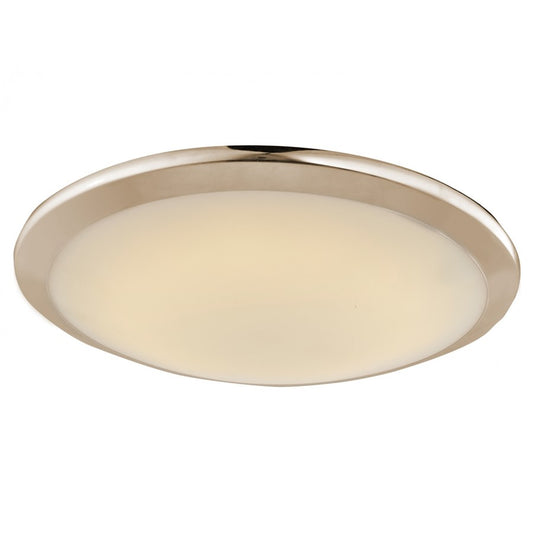 Avenue Lighting Cermack St. 15in 1-Light Flush Mount | Modern Brushed Nickel Steel and Glass | Living Room & Bedroom | Model HF1102-BN