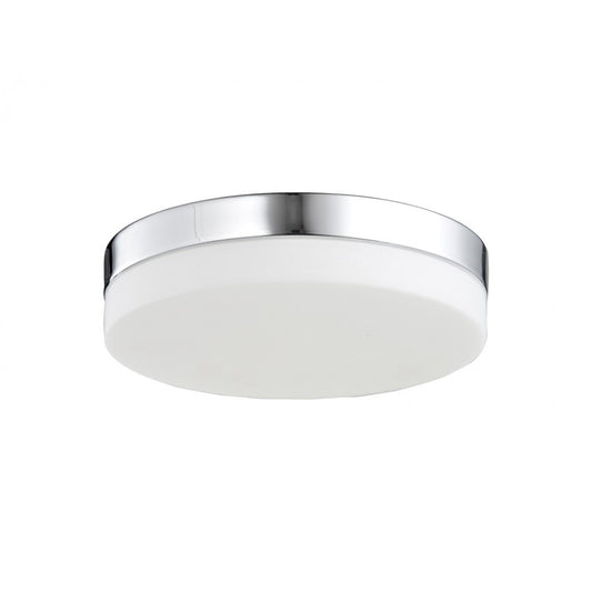 Avenue Lighting Cermack St. 9in 1-Light Flush Mount | Polished Chrome and Glass | Kitchen & Hallway | 9 x 9 x 3 in | Model HF1106-CH