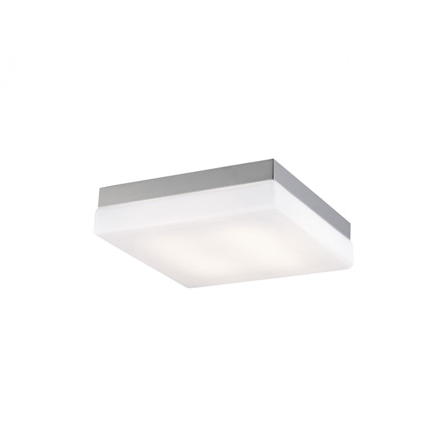 Avenue Lighting Cermack St. 8in 1-Light Flush Mount | Brushed Nickel and Glass | Kitchen & Hallway | 8 x 8 x 2 in | Model HF1108-BN