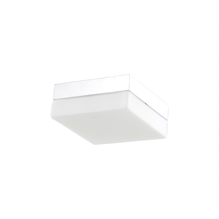 Avenue Lighting Cermack St. 8in 1-Light Flush Mount | Modern Polished Chrome and Glass | Hallway & Bathroom | 8 x 8 x 2 in | Model HF1108-CH