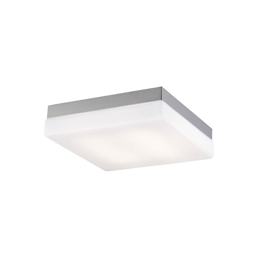 Avenue Lighting Cermack St. 9in 1-Light Flush Mount | Modern Brushed Nickel and Glass | Hallway & Bathroom | 9 x 9 x 2 in | Model HF1109-BN
