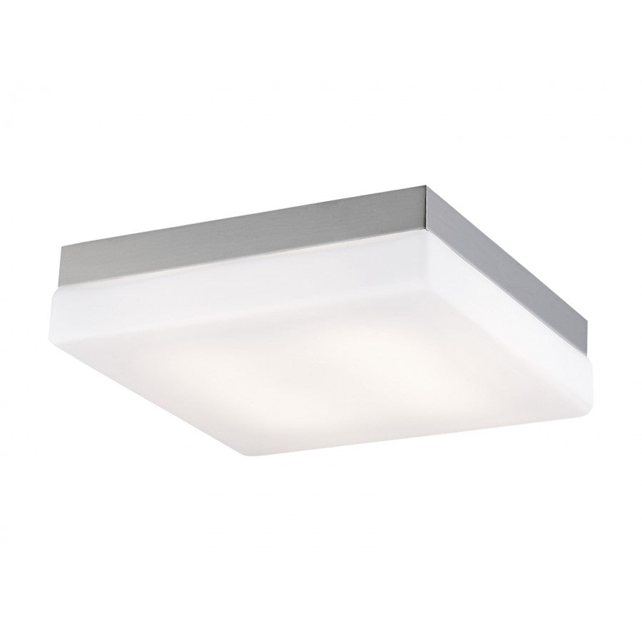 Avenue Lighting Cermack St. 11in 1-Light Flush Mount | Modern Brushed Nickel and Glass | Hallway & Bathroom | 11 x 11 x 2 in | Model HF1110-BN