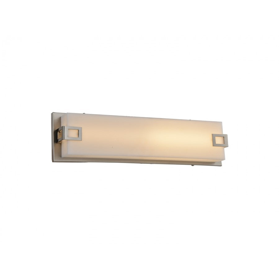Avenue Cermack St. 18in 1-Light LED Vanity Bar | Modern Brushed Nickel and Glass | Bathroom Vanity | 18 x 4 x 5 in | Model HF1117-BN