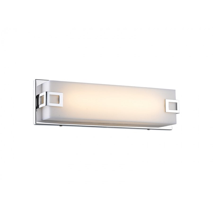 Avenue Cermack St. 18in 1-Light LED Vanity Bar | Modern Polished Chrome and Glass | Bathroom Vanity | 18 x 4 x 5 in | Model HF1117-CH