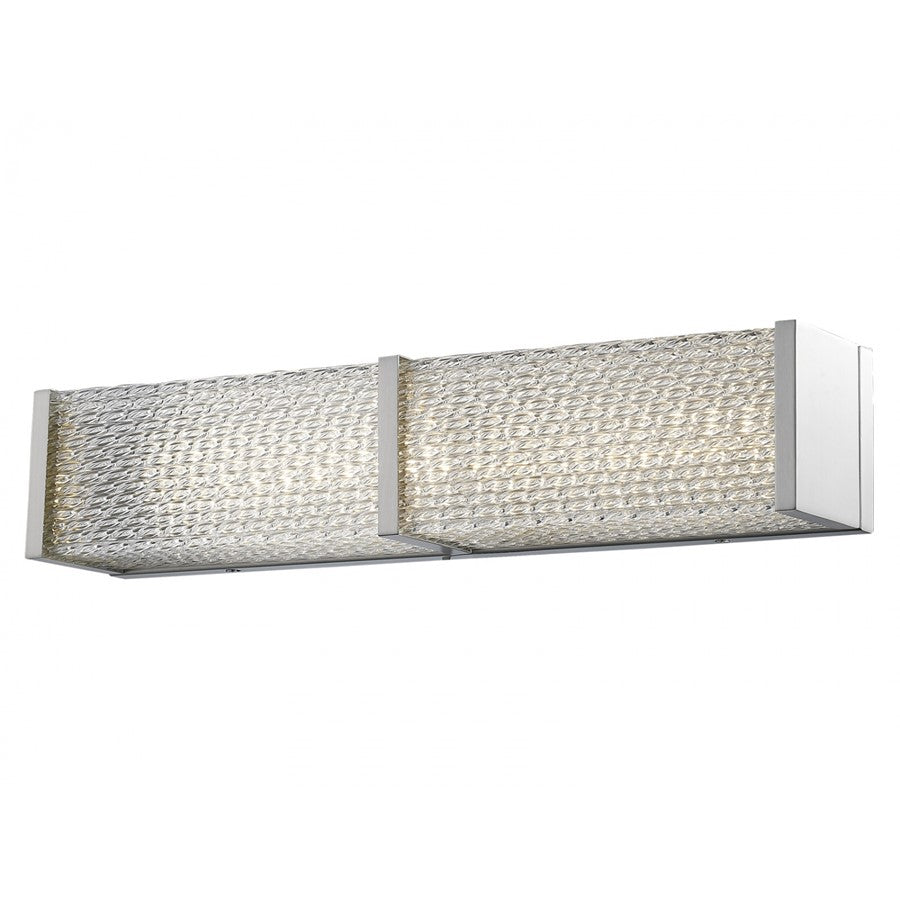 Avenue Lighting Cermack St. 24in 1-Light LED Bath Bar | Modern Brushed Nickel and Glass | Bathroom Vanity | 24 x 5 x 4 in | Model HF1121-BN