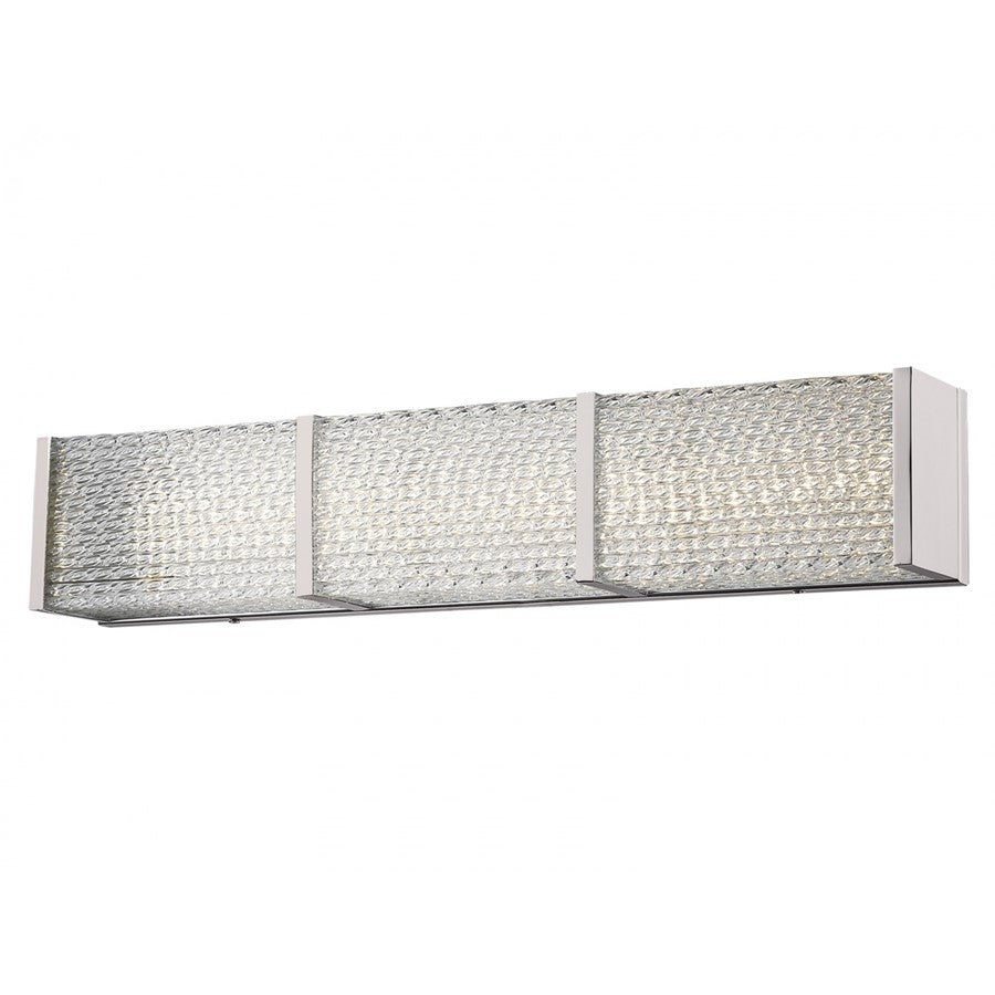 Avenue Lighting Cermack St. 32in 1-Light LED Bath Bar | Modern Brushed Nickel and Glass | Bathroom Vanity | 32 x 5 x 4 in | Model HF1122-BN
