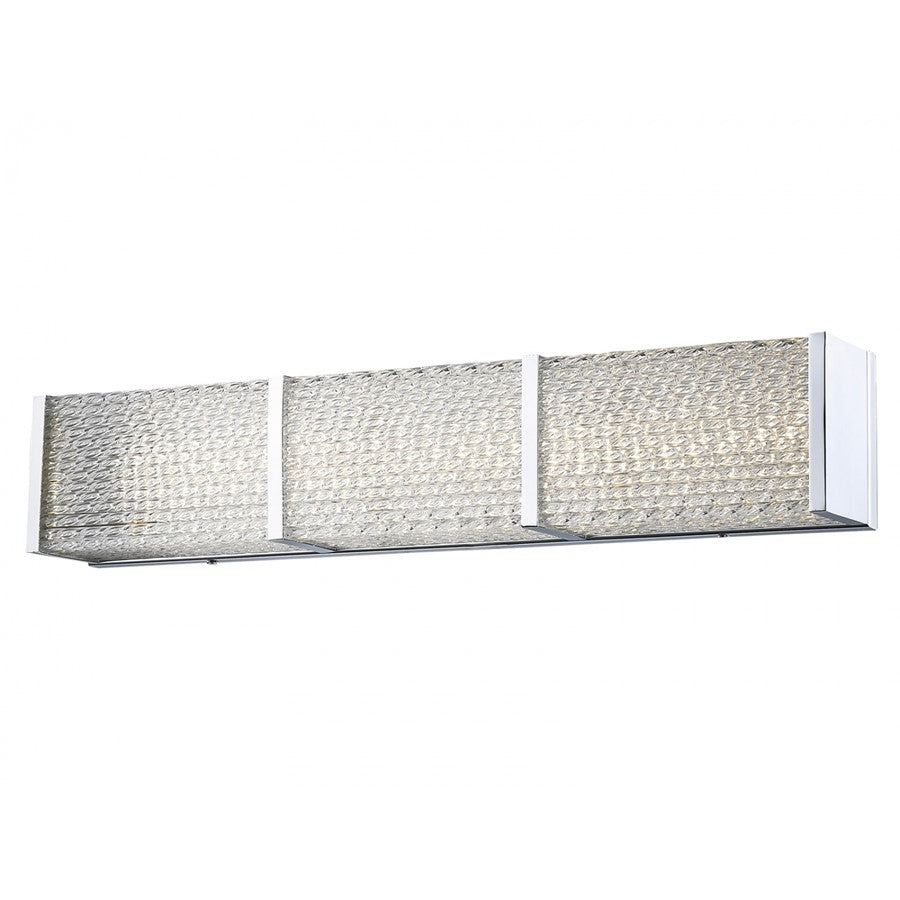 Avenue Lighting Cermack St. 32in 1-Light LED Bath Bar | Modern Polished Chrome and Glass | Bathroom Vanity | 32 x 5 x 4 in | Model HF1122-CH