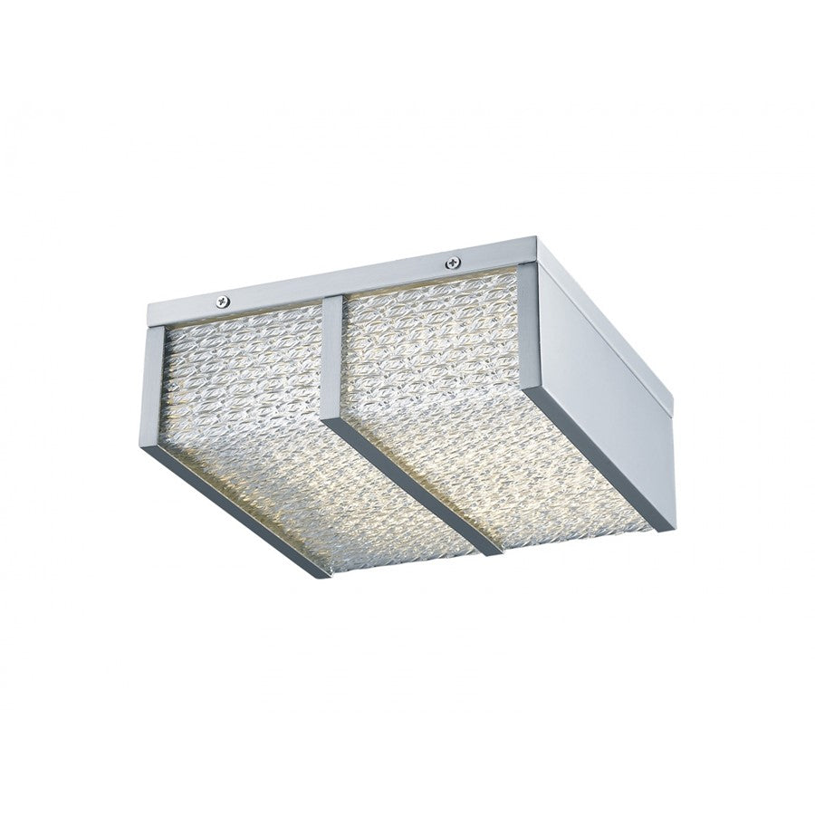 Avenue Lighting Cermack St. 12in 1-Light LED Flush Mount | Polished Chrome Steel and Glass | Hallway & Bedroom Ceiling Light | Model HF1124-CH