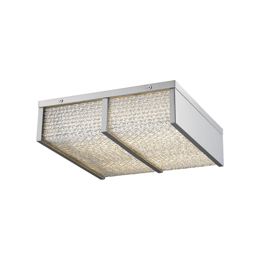 Avenue Lighting Cermack St. 17in 1-Light LED Flush Mount | Brushed Nickel Steel and Glass | Bedroom & Hallway Ceiling Light | Model HF1125-BN