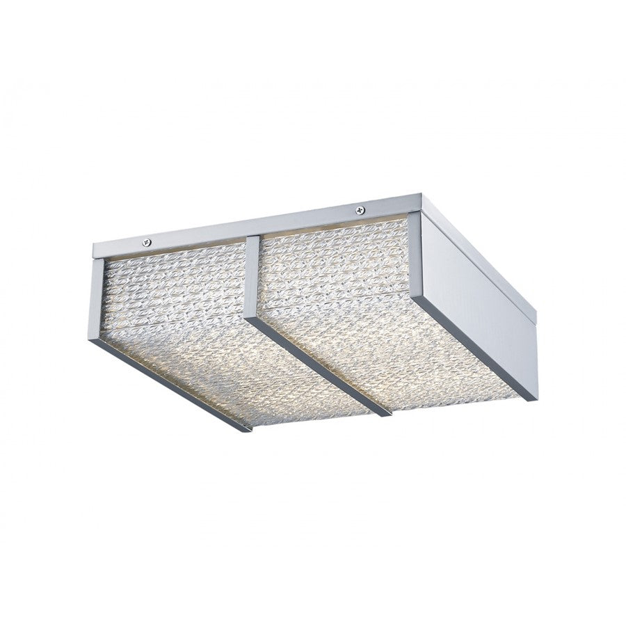 Avenue Lighting Cermack St. 17in 1-Light LED Flush Mount | Polished Chrome Steel and Glass | Bedroom & Hallway Ceiling Light | Model HF1125-CH