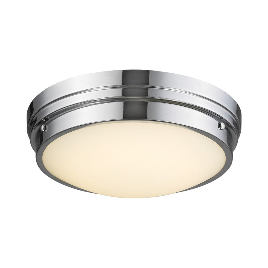 Avenue Lighting Cermack St. 13in 1-Light LED Flush Mount | Polished Chrome Steel and Glass | Bedroom & Hallway Ceiling Light | Model HF1160-CH