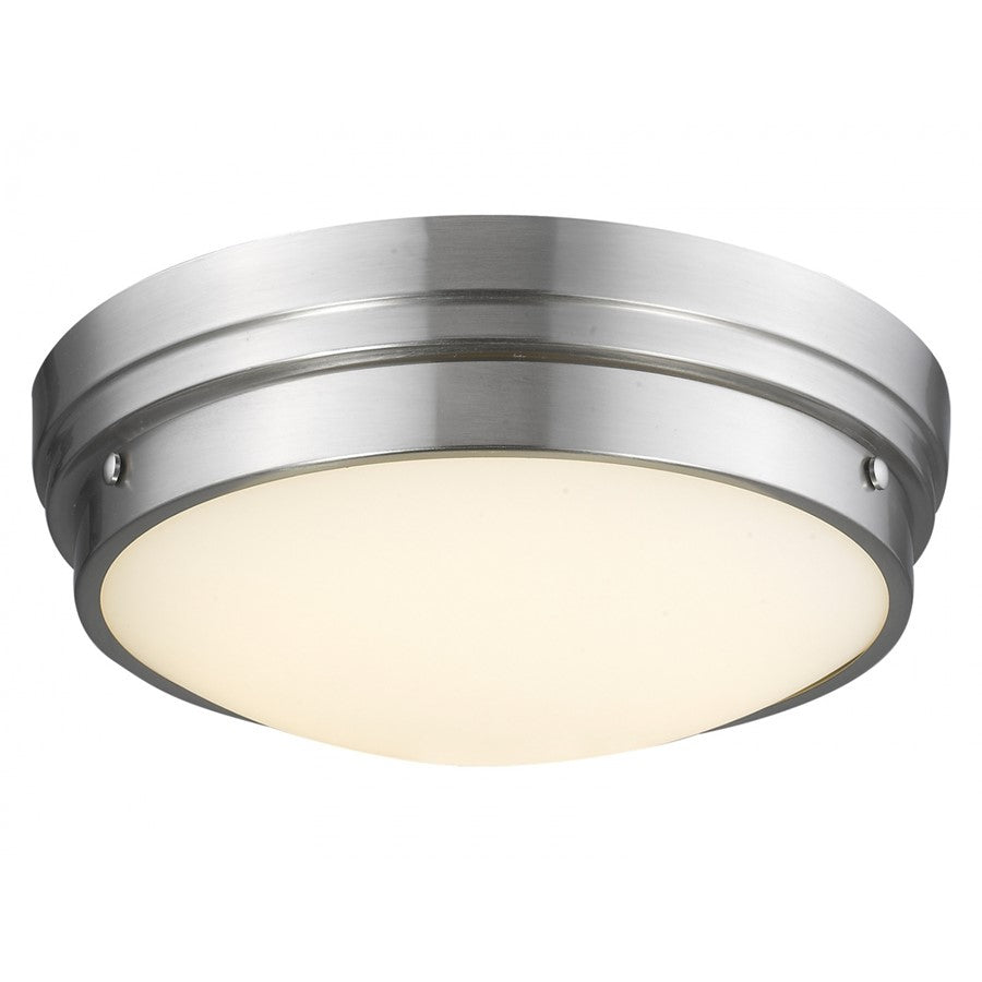Avenue Lighting Cermack St. 17in 1-Light Flush Mount | Contemporary Brushed Nickel and Glass | Bedroom & Hallway Ceiling Light | Model HF1161-BN