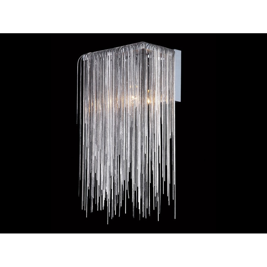 Avenue Lighting Fountain Ave. 14in 1-Light Wall Sconce | Glamorous Chrome Brass/Steel | Hallway & Bedroom Ambient Light | 8 x 14 in | Model HF1200-CH