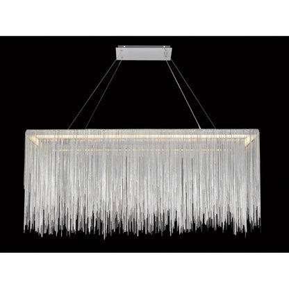 Avenue Lighting Fountain Ave. 48in LED Rectangle Chandelier | Chrome Brass/Steel | Dining Room & Living Room | 12 x 48 x 20 in | Model HF1201-CH