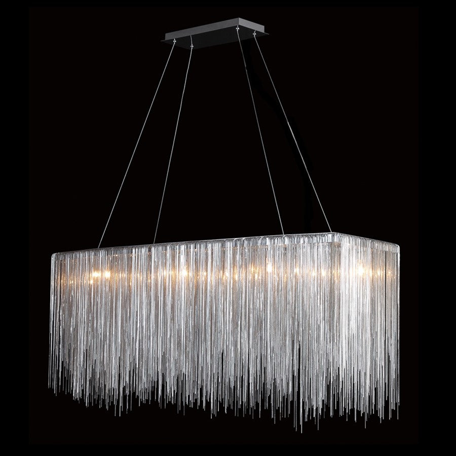 Avenue Lighting Fountain Ave. 48in LED Rectangle Chandelier | Chrome Brass/Steel | Dining Room & Living Room | 12 x 48 x 20 in | Model HF1201-CH