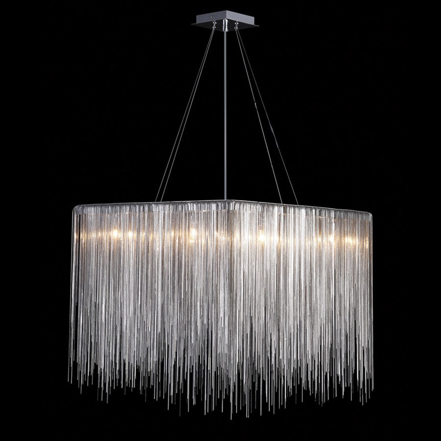 Avenue Lighting Fountain Ave. 24in LED Square Chandelier | Chrome Brass/Steel | Dining Room & Living Room | 7950 Lumens, 3000K | Model HF1203-CH