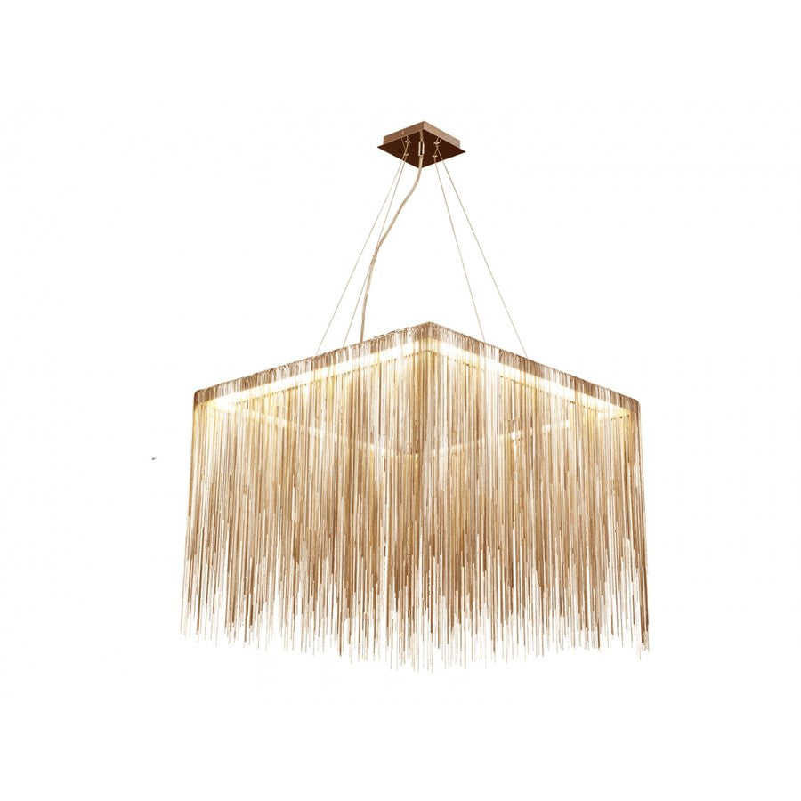 Avenue Lighting Fountain Ave. 24in LED Square Chandelier | Gold Brass/Steel | Dining Room & Living Room | 7950 Lumens, 3000K | Model HF1203-G