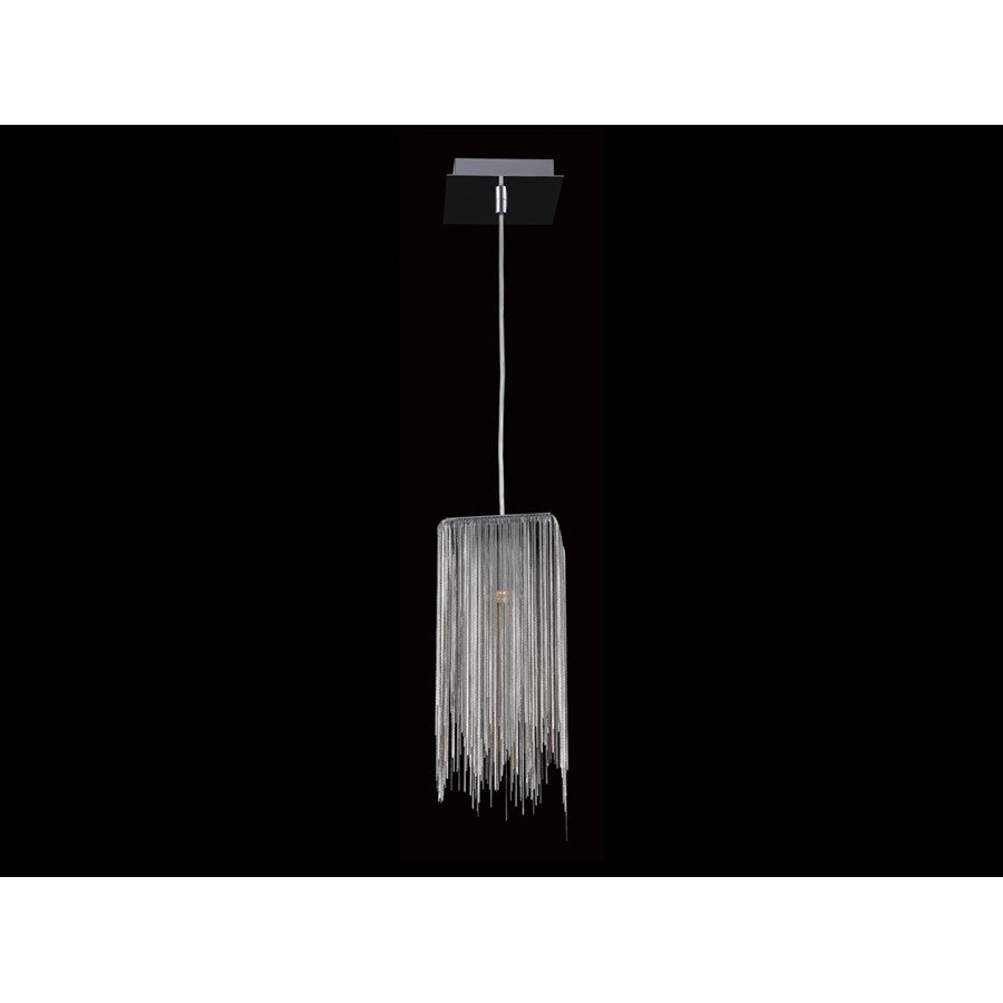 Avenue Lighting Fountain Ave. 13in 1-Light Square Pendant | Chrome Brass/Steel | Kitchen Island & Dining Room | 6.5W GU10 LED | Model HF1204-CH