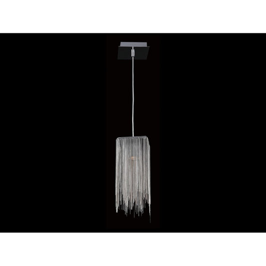 Avenue Lighting Fountain Ave. 13in 1-Light Square Pendant | Chrome Brass/Steel | Kitchen Island & Dining Room | 6.5W GU10 LED | Model HF1204-CH