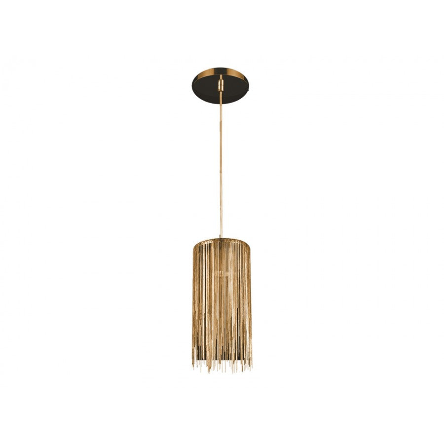 Avenue Lighting Fountain Ave. 13in 1-Light Pendant | Gold Brass/Steel | Kitchen Island & Dining Room | 6 x 6 x 13 in | Model HF1205-G