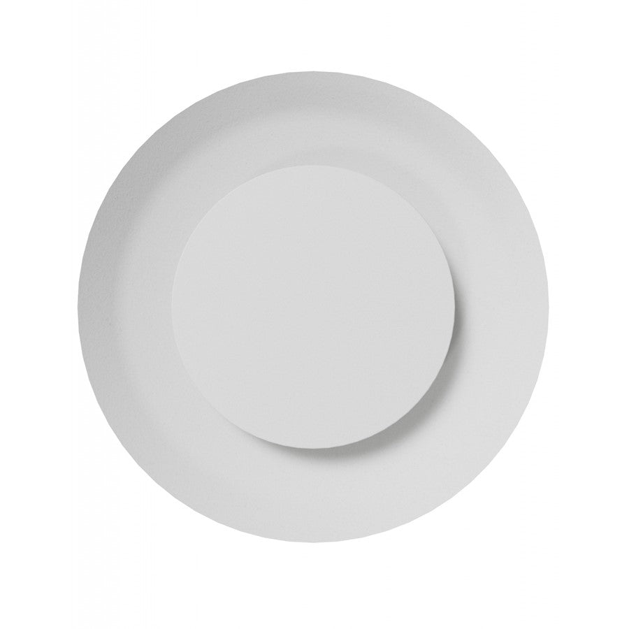 Avenue Lighting Parker 11in 1-Light Round Wall Sconce | Modern White Metal/Plaster | Bedroom & Hallway Accent | 11 x 11 in | Model HF1373-WHT
