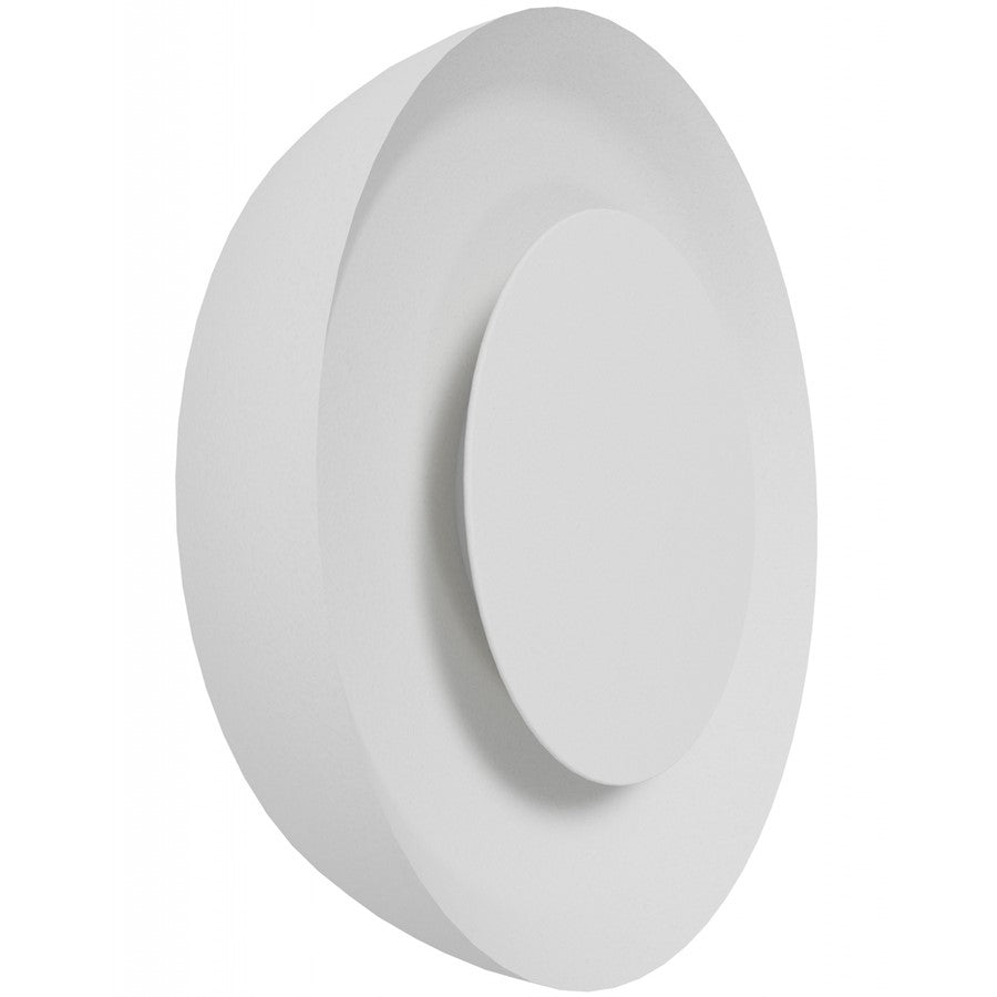 Avenue Lighting Parker 11in 1-Light Round Wall Sconce | Modern White Metal/Plaster | Bedroom & Hallway Accent | 11 x 11 in | Model HF1373-WHT