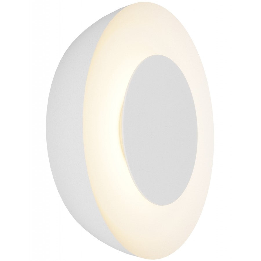 Avenue Lighting Parker 11in 1-Light Round Wall Sconce | Modern White Metal/Plaster | Bedroom & Hallway Accent | 11 x 11 in | Model HF1373-WHT