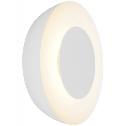 Avenue Lighting Parker 11in 1-Light Round Wall Sconce | Modern White Metal/Plaster | Bedroom & Hallway Accent | 11 x 11 in | Model HF1373-WHT