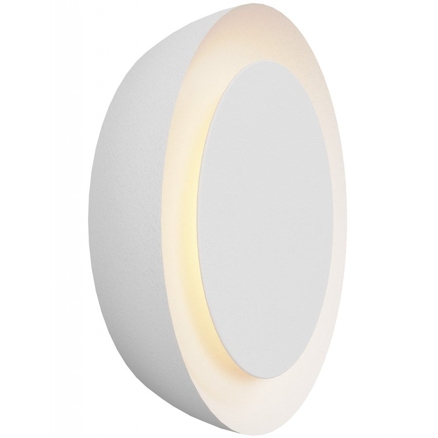 Avenue Lighting Parker 15in 1-Light Round Wall Sconce | Modern White Metal/Plaster | Bedroom & Hallway Accent | 15 x 15 in | Model HF1374-WHT