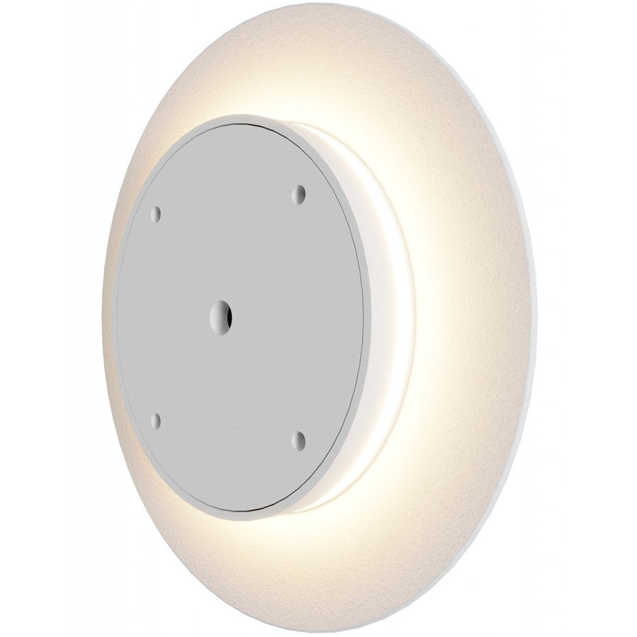Avenue Lighting Parker 15in 1-Light Round Wall Sconce | Modern White Metal/Plaster | Bedroom & Hallway Accent | 15 x 15 in | Model HF1376-WHT