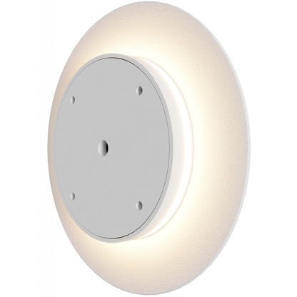 Avenue Lighting Parker 15in 1-Light Round Wall Sconce | Modern White Metal/Plaster | Bedroom & Hallway Accent | 15 x 15 in | Model HF1376-WHT