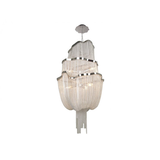 Avenue Lighting Mullholand Dr. 39in 6-Light Chandelier | Polish Chrome Jewelry Chain | Dining Room & Entryway | 20 x 20 x 39 in | Model HF1402-CH