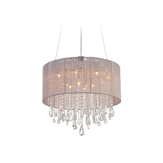 Avenue Beverly Dr. 12Lt 20" Chandelier/Flush, Taupe Silk