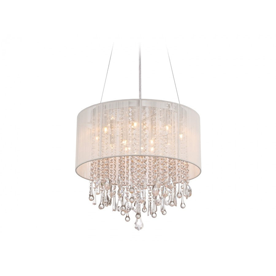 Avenue Beverly Dr. 12Lt 20" Chandelier/Flush, White Silk