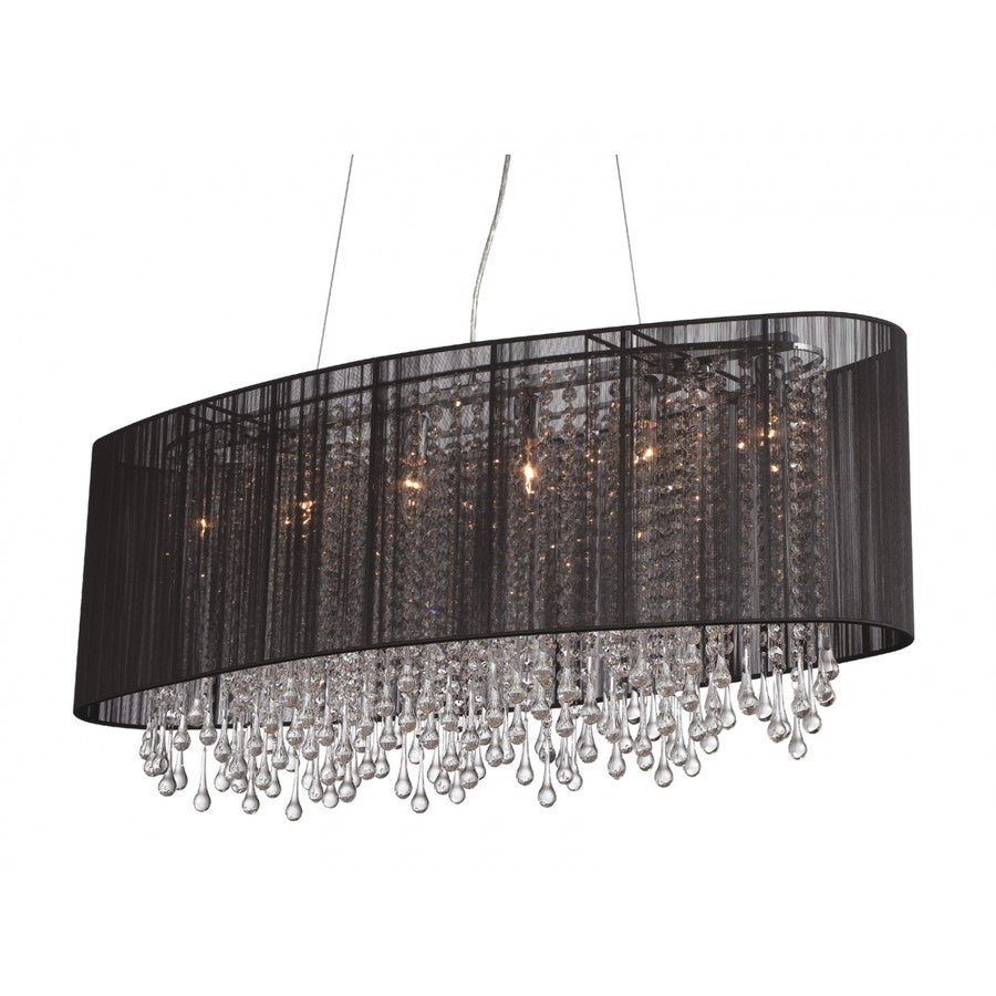 Avenue Beverly Dr. 6Lt 17" Chandelier/Flush, Black Silk