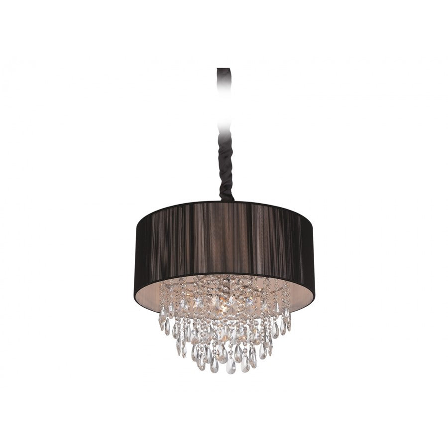 Avenue Lighting Vineland Ave. 5Lt 17" Chandelier, Black Silk String