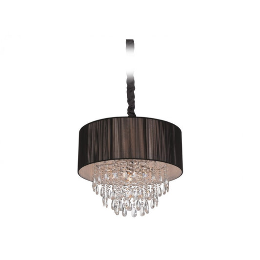 Avenue Lighting Vineland Ave. 5Lt 17" Chandelier, Black Silk String