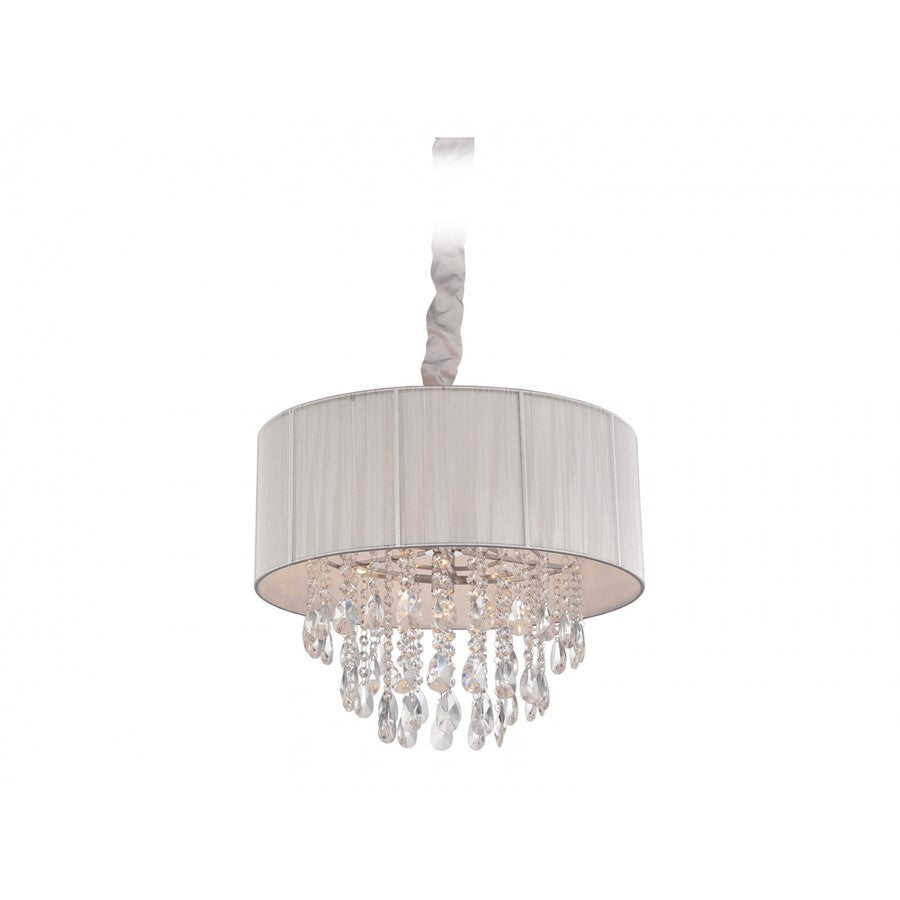 Avenue Lighting Vineland Ave. 5Lt 17" Chandelier, Silver Silk