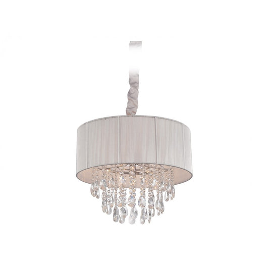 Avenue Lighting Vineland Ave. 5Lt 17" Chandelier, Silver Silk